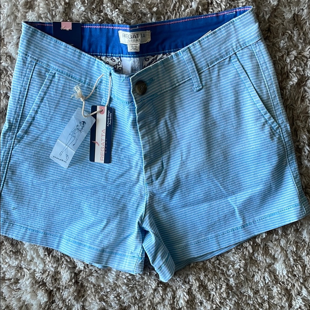 Blue Bermuda Shorts with Adjustable Waistband